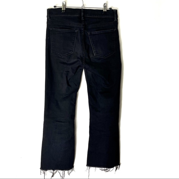 All Saints Heidi Cropped Flare Jeans Black Raw Hem Women’s Size 29 - Picture 5 of 12
